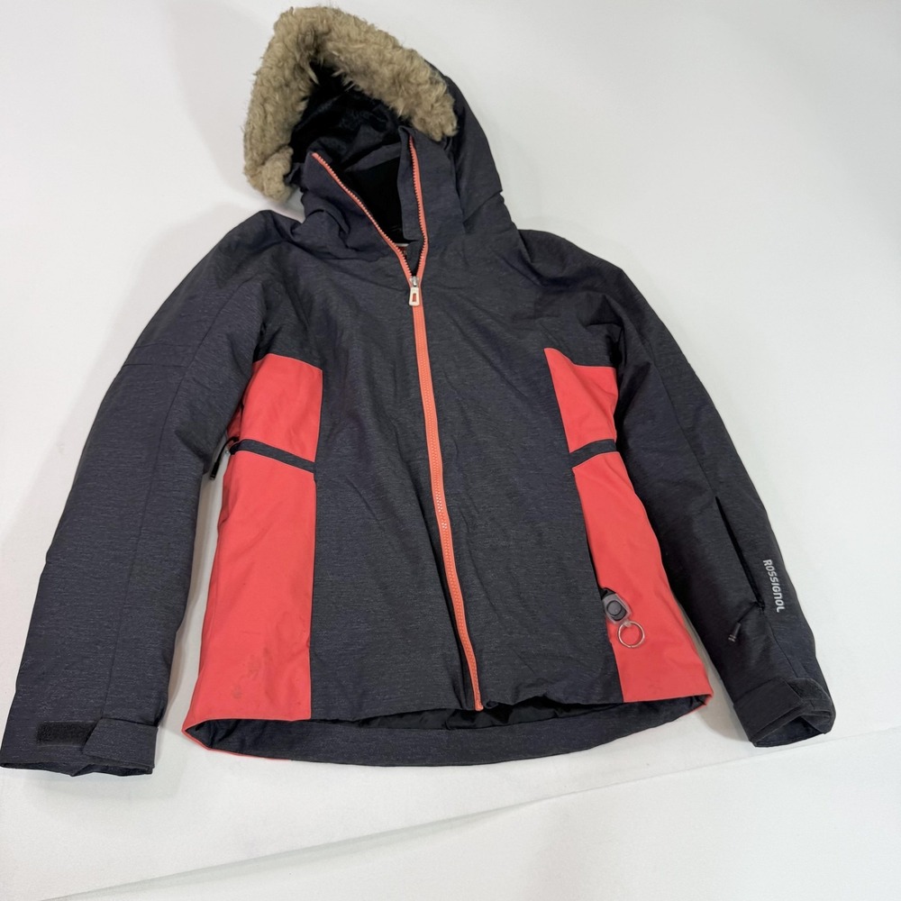 Rossignol Jacket Womens Medium Gray Piste Ski Snowboard Waterproof Faux Fur Hood